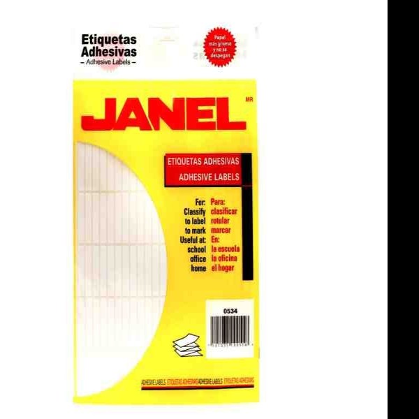 ETIQUETA ADH. BCA. JANEL 5X34 21 PAQ.C20H. E.20